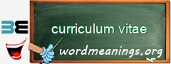 WordMeaning blackboard for curriculum vitae